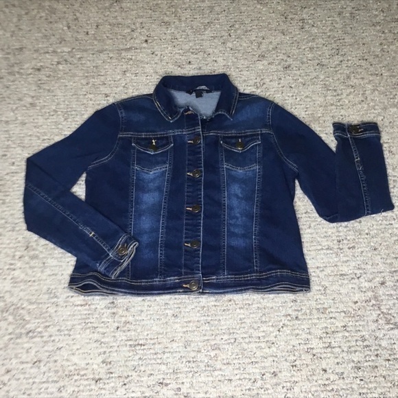 Baccini Like New Trucker Blue Jean Button Down Short Casual Stylish Jacket PS - Picture 1 of 8